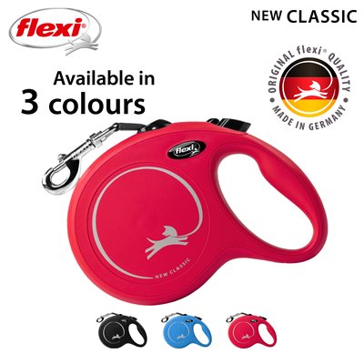 Flexi New Classic Retractable Tape Dog Leash, Red, Large, 16-ft (Color: Red, Size: Large, 16-ft)