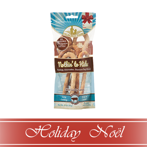 Nothin' to Hide™ HOLIDAY Mini Candy Cane Beef (6 Pack) Dog Chew