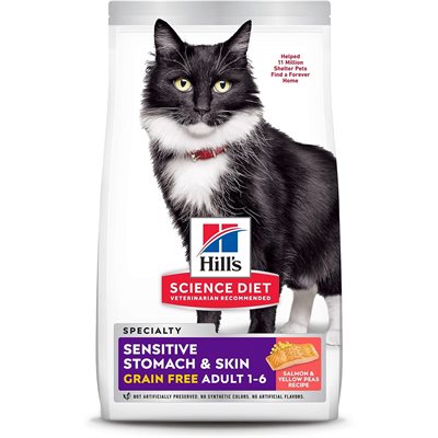 Hill's Science Diet Sensitive Stomach & Skin Cat Grain Free Salmon & Yellow Pea, 13-lb