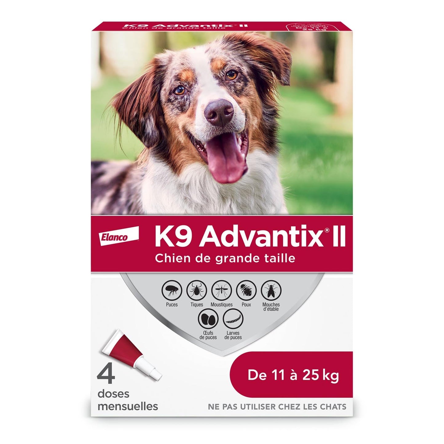 K9 Advantix II Flea+Tick+Mosquito Protection - Large Dogs (11-25kg) - 4 Pack