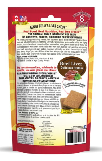 Benny Bullys Liver Chops Small Bites Dog, 260g