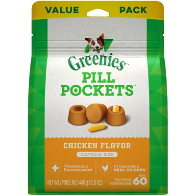 Greenies Canine Pill Pockets Treats Chicken Flavor for Capsules 15.8oz