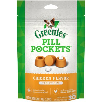 Greenies Pill Pockets Canine Tablets Chicken Flavor Dog Treats, 30-count (Size: 30-count, Size: 30-count)