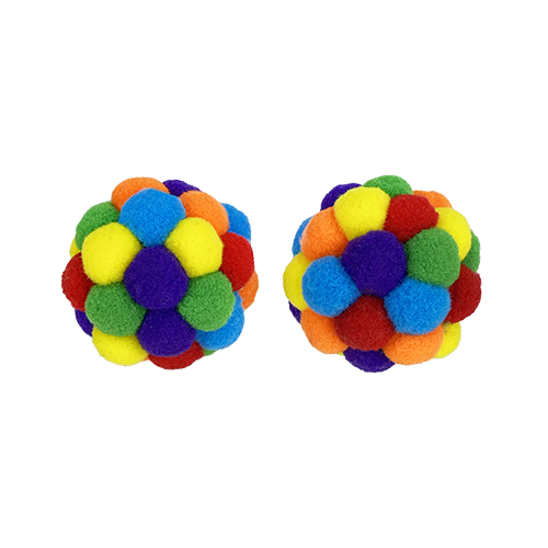 Multipet PomPom Rattle Cat Toy - 2 Pack