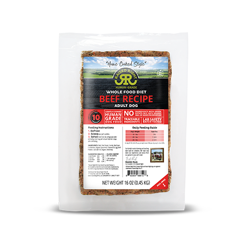Raised Right® Adult Dog Beef Recipe Frozen Dog Food, 1-lb