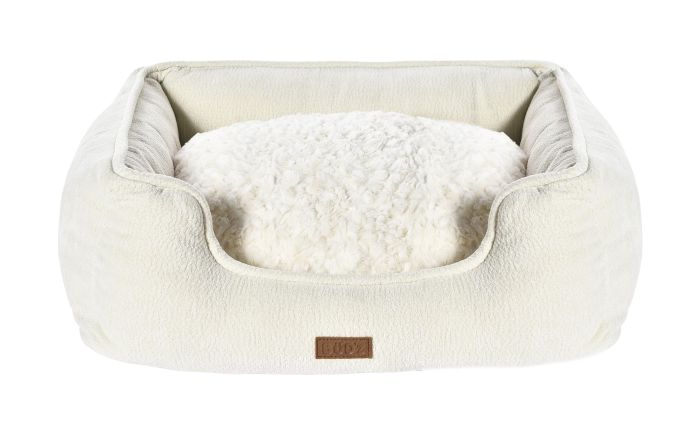 Bud'Z Cuddler Bed Elegant Ultra Soft Cream Medium Cat or Dog, 61x48x18 cm