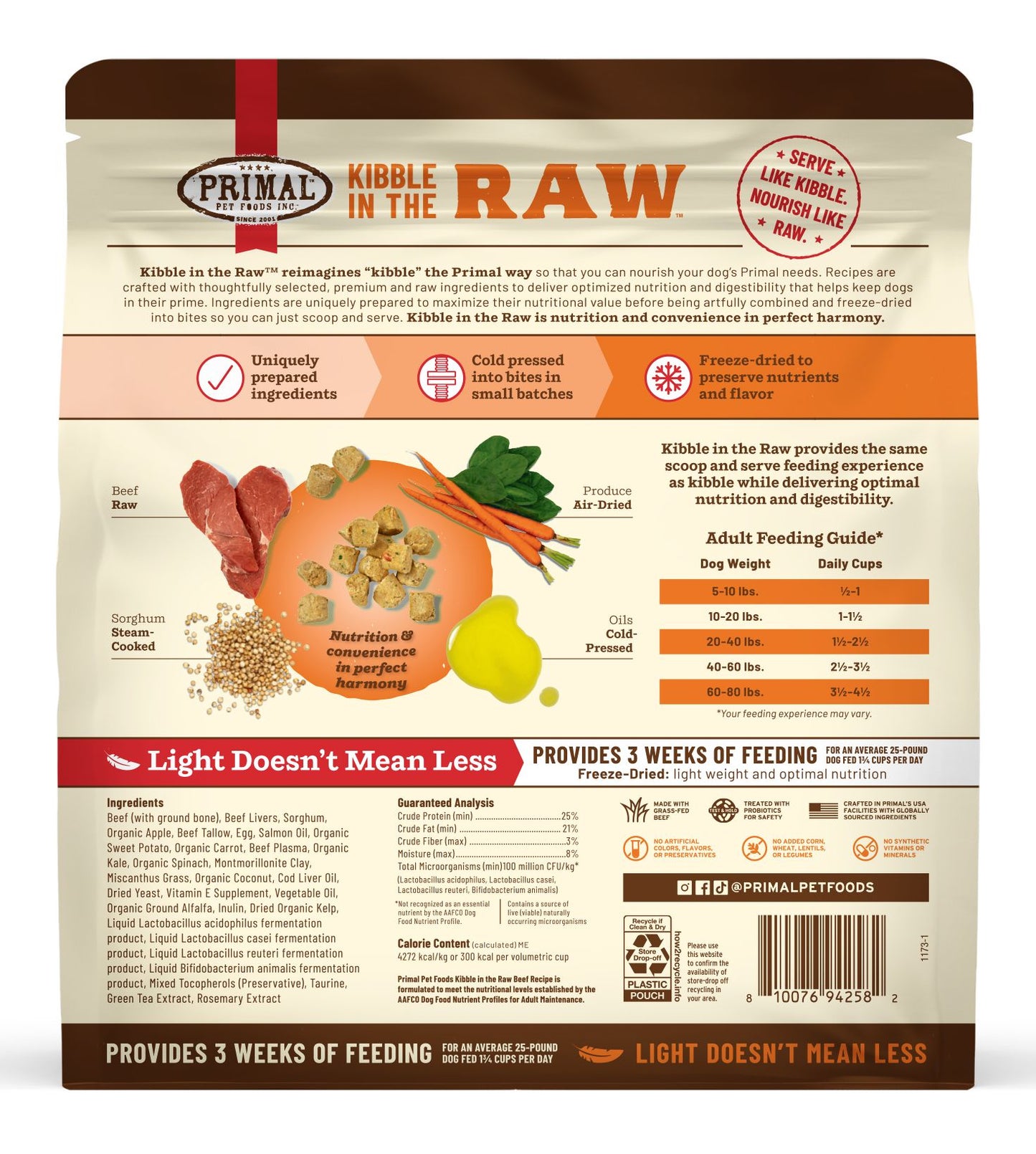 Primal - Kibble In The Raw - Fish & Pork Recipe - Dog - 5.4-lb