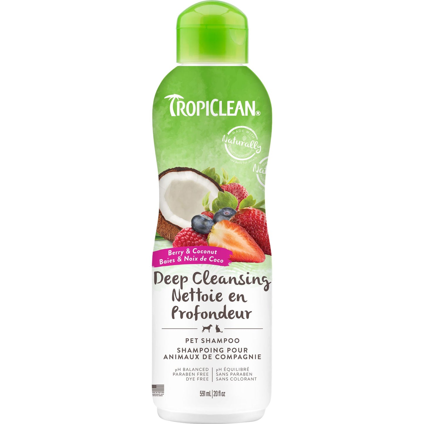Tropiclean Berry & Coconut Deep Cleansing Pet Shampoo, 20-oz (Size: 20-oz)