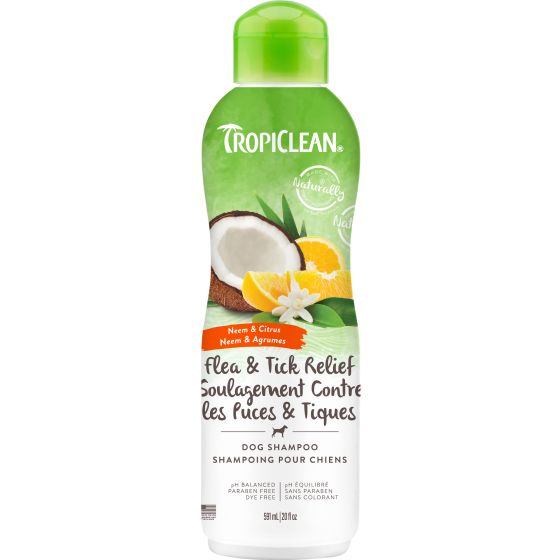Tropiclean Neem & Citrus Flea & Tick Relief Dog Shampoo, 20-oz