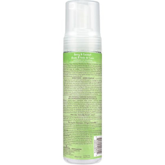 Tropiclean Waterless Cat Shampoo, Deep Cleansing Berry & Coconut Scent, 7.4-oz