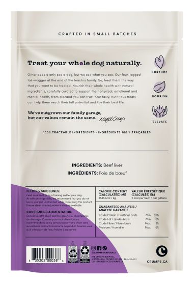 Crumps Beef Liver Bites Dog, 280-g