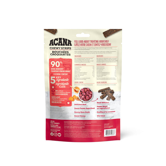 ACANA Chewy Strips Dog Treats Beef Recipe, 113-g