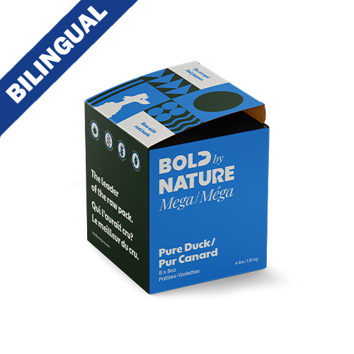 Bold by Nature Mega Pure Duck Frozen Dog Food 4-lb Box (8 x 8-oz Patties)