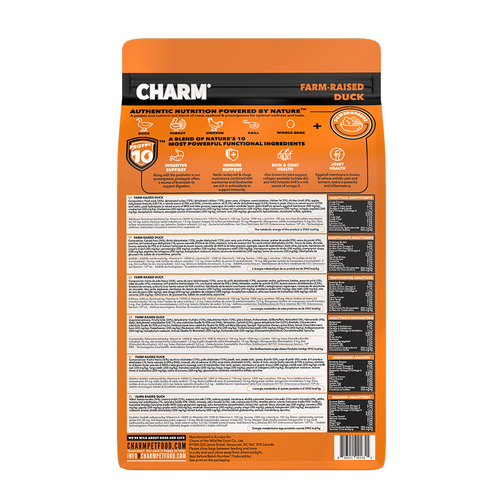 CHARM Farm-Raised Duck Dog Food, 5.4-kg