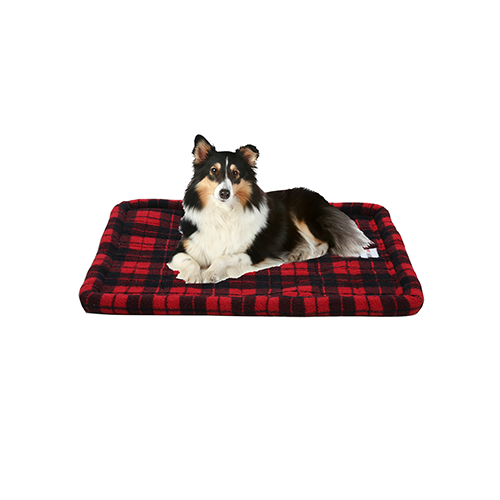 RUFF LOVE CRATE BED BOLSTER STYLE BUFFALO PLAID 29" X 18" DOG BED