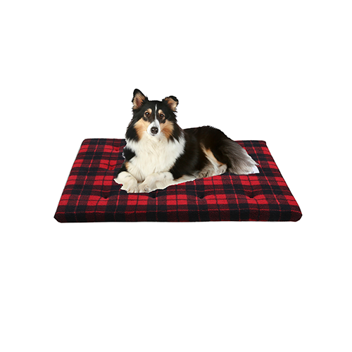 Ruff Love Crate Dog Bed Quilted Buffalo Plaid 23" x 16"