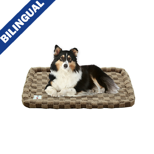 Ruff Love - Pet Crate Bed - Bolster Style Faux Fur & Sherpa - 35" X 22"