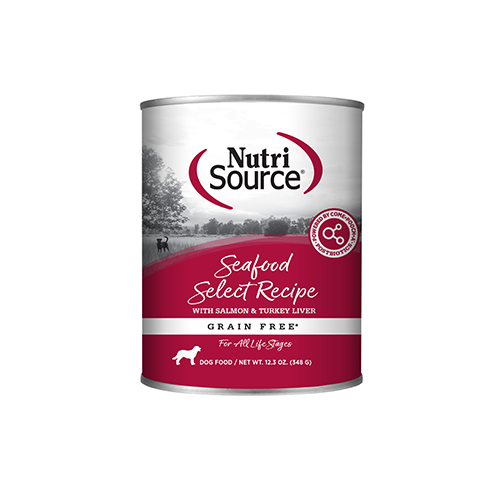 NutriSource Seafood Select Recipe Grain Free Wet Dog Food, 12.3-oz