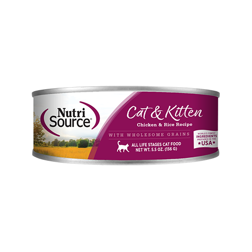 NutriSource Cat and Kitten Chicken and Rice Canned Cat Food, 5.5-oz (Size: 5.5-oz)