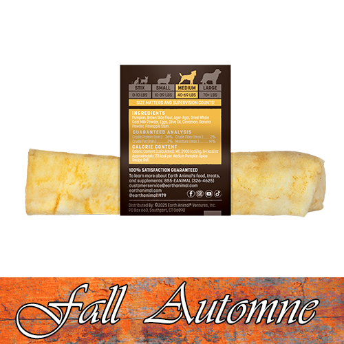 Earth Animal® No-Hide® FALL Pumpkin Spice Recipe Rolls, Medium