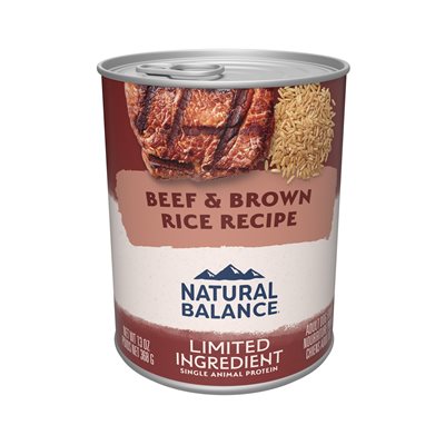 Natural Balance Dog LID Beef & Brown Rice Recipe, 13-oz