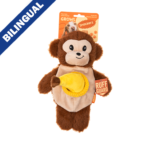 Growl™ Snackerz Milo the Monkey Dog Toy