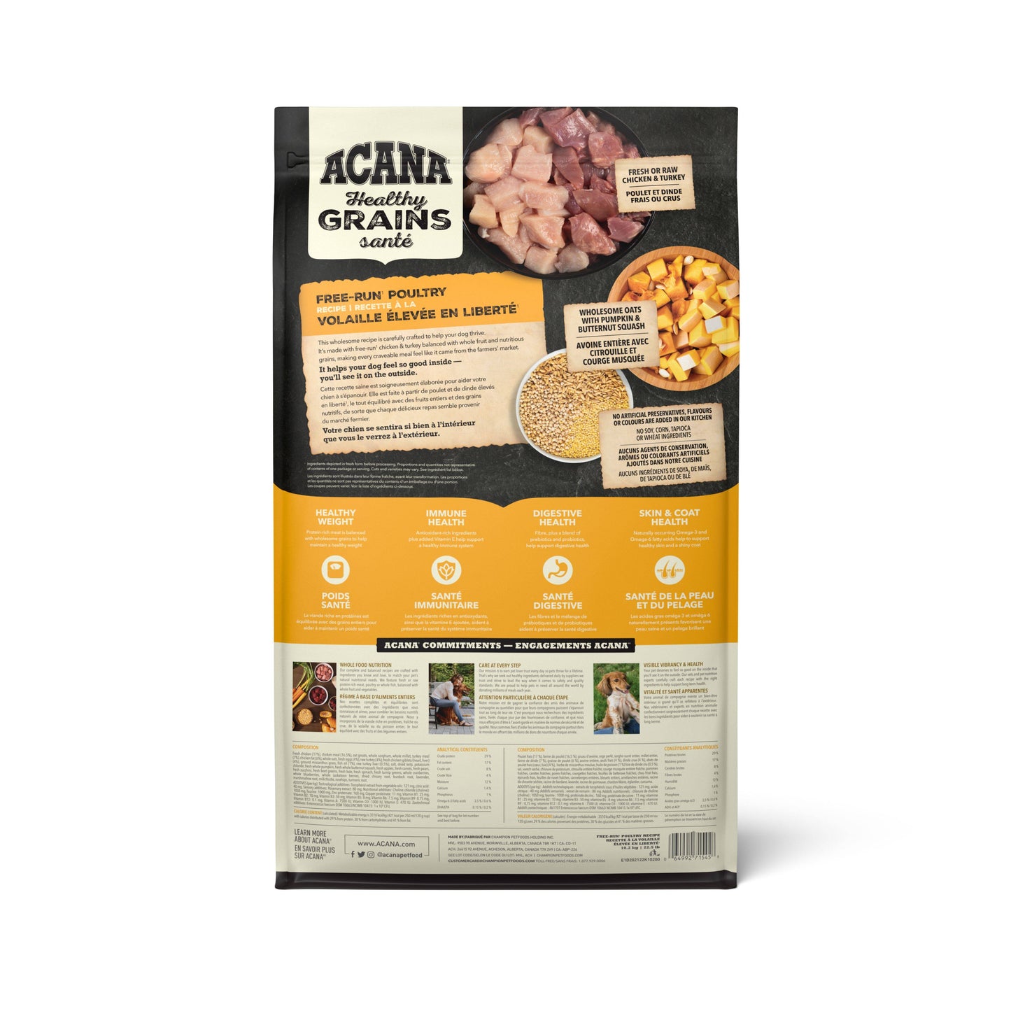 ACANA Healthy Grains Free-Run Poultry Dry Dog Food, 10.2-kg