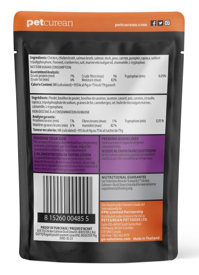 Go! Booster Tranquility Chicken, Salmon And Duck Stew Meal Topper Dog, 2.8oz