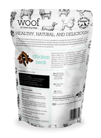 NZPF Air Dried Woof Treats - Chicken Neck - 50g
