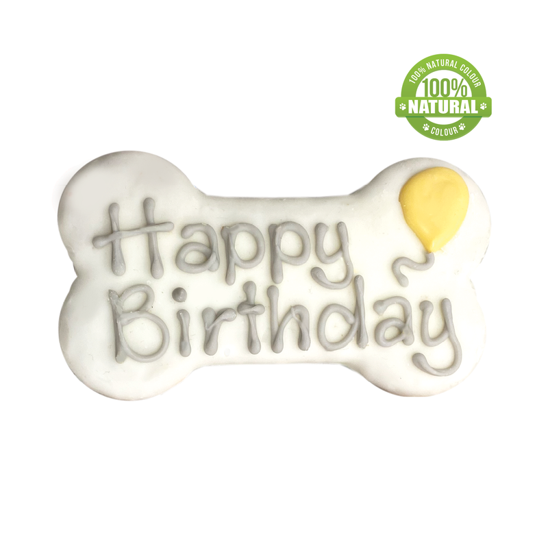 Bosco & Roxy's Happy Birthday Bone Dog Treats, White, 6-in (Size: 6-in)