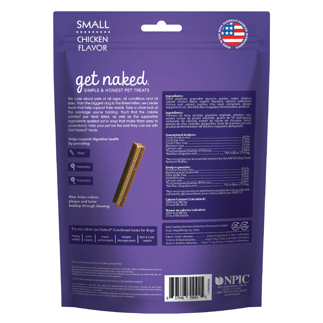 Get Naked - Dental Sticks - Digestive Health - Small 6.2oz