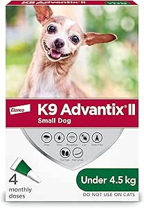 K9 Advantix II Flea+Tick+Mosquito Protection - Small Dogs (<4.5kg) - 4 Pack