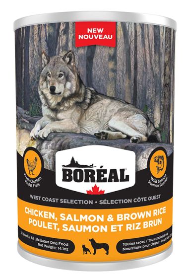 Boreal West Coast Chicken Salmon & Brown Rice Canned Dog Food - 690g