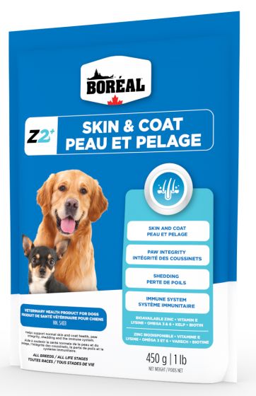 Boreal Zinpro Z2+ Skin And Coat Dog Supplement, 450-g