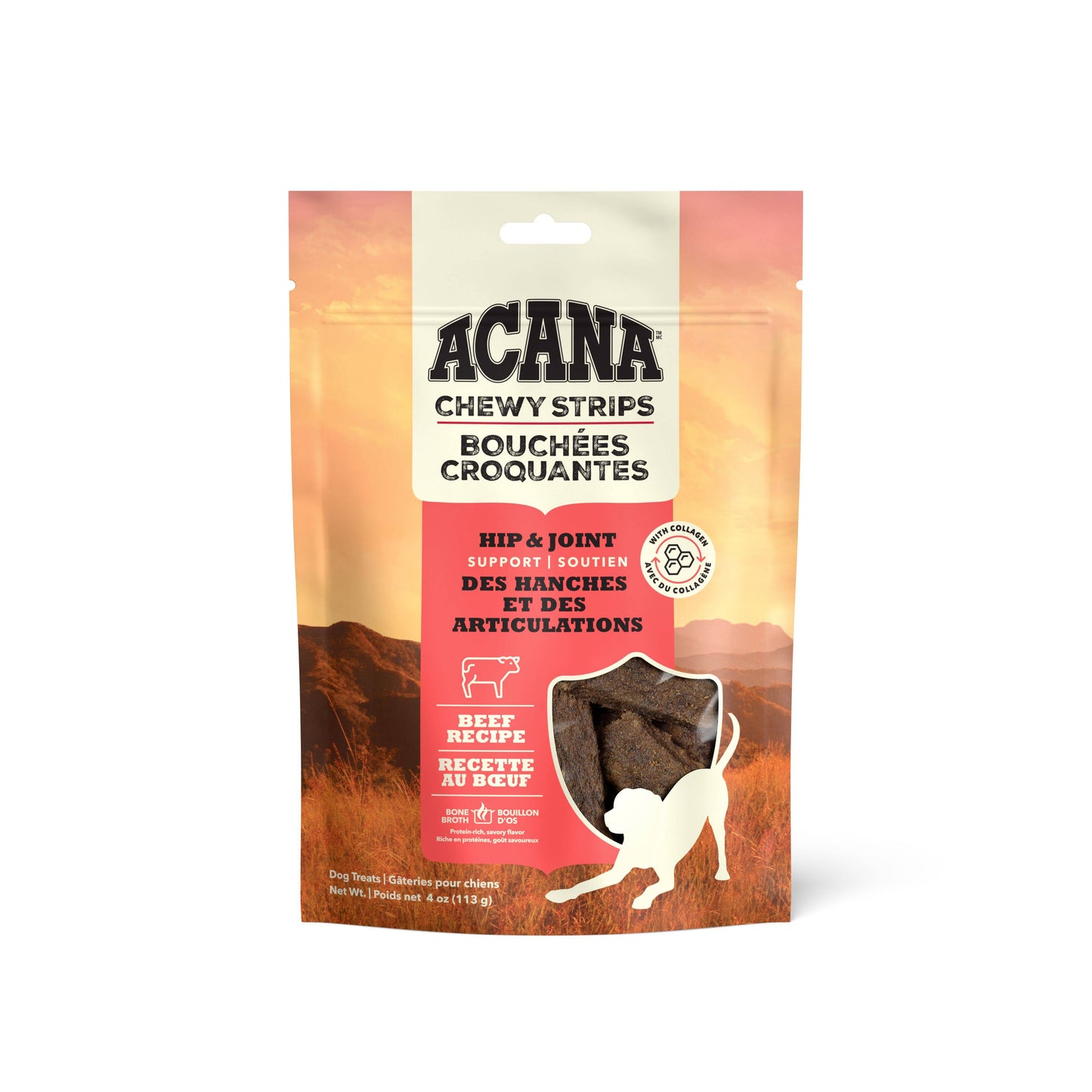 ACANA Chewy Strips Dog Treats Beef Recipe, 113-g