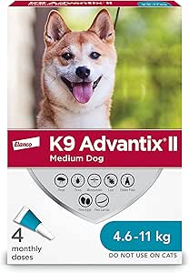 K9 Advantix II Flea+Tick+Mosquito Protection - Medium Dogs (4.5-11kg) - 4 Pack