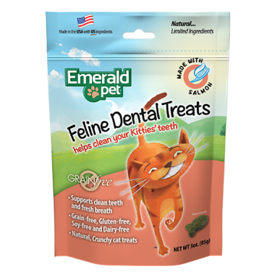EMERALD PET PRODUCTS® SMART N' TASTY SALMON FELINE DENTAL TREAT 3 OZ