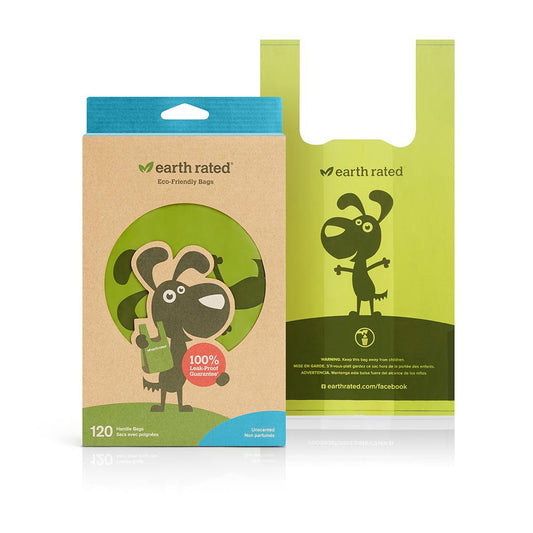 Earth Rated Poop Bags Easy-Tie Handle Bags, Unscented, 120-count (Size: 120 count, unscented)