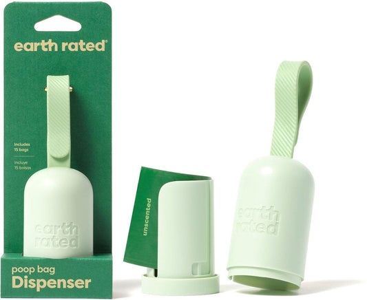 Earth Rated Poop Bags Leash Dispenser 2.0 with Single Roll, Unscented, 15-count (Size: 15-count)