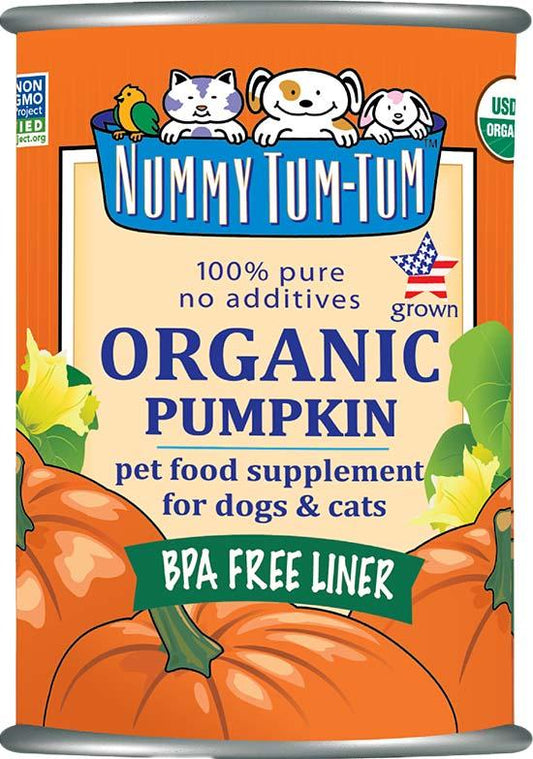 Nummy Tum-Tum Organic Pumpkin Dog & Cat Food Supplement, 15-oz