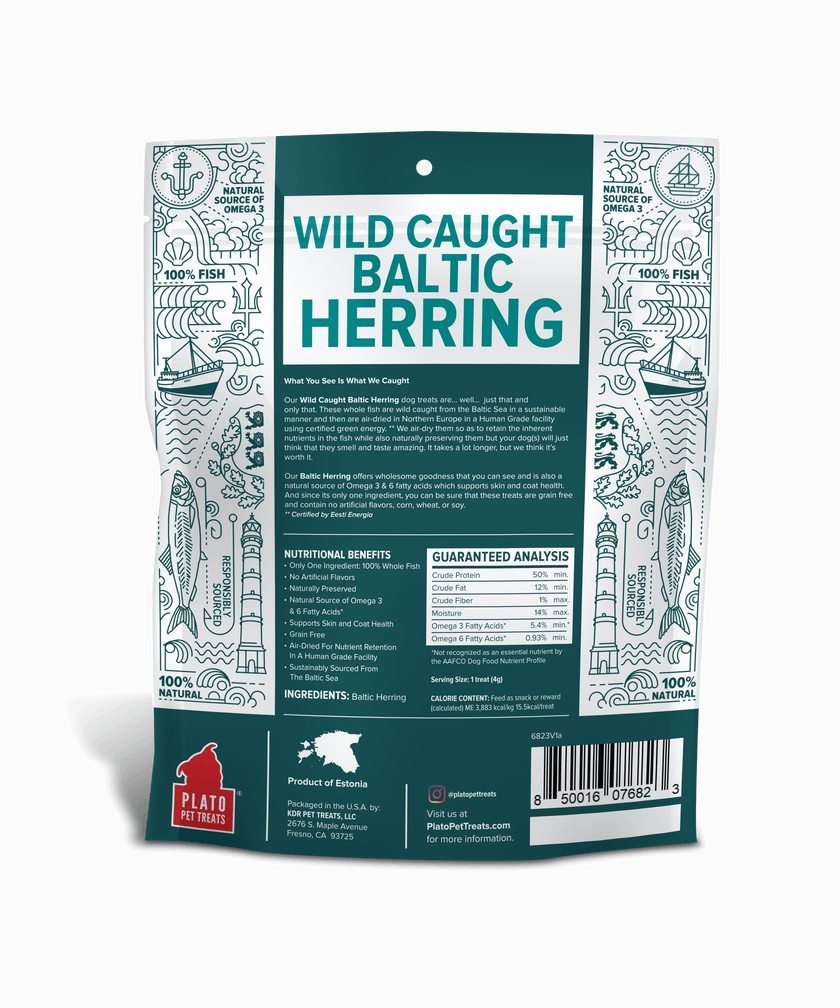 Plato Pet Treats Baltic Herring, 3-oz