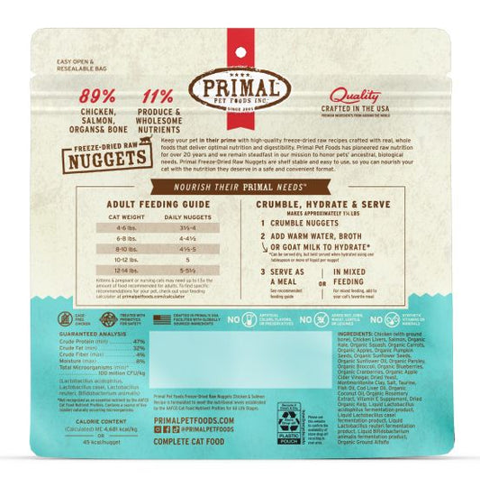 Primal Raw Freeze-Dried Nuggets Chicken & Salmon Formula Cat Food, 5.5-oz