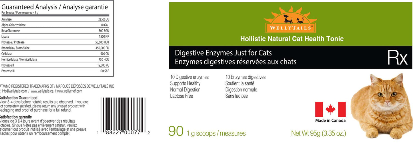 Wellytails Digestive Enzymes Just For Cats Cat 90g