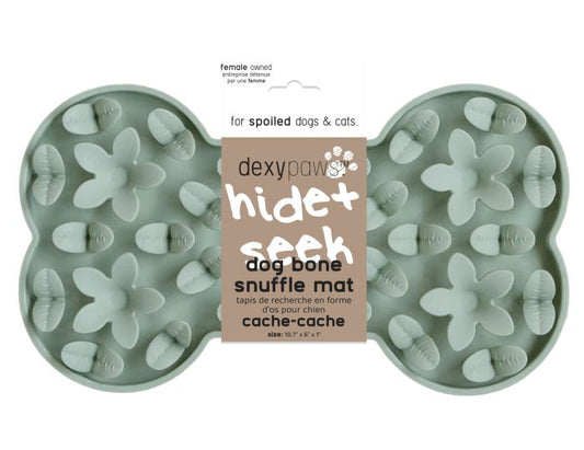 Dexypaws-  Silicone Snuffle Mat "Hide + Seek" Bone - Sage Green