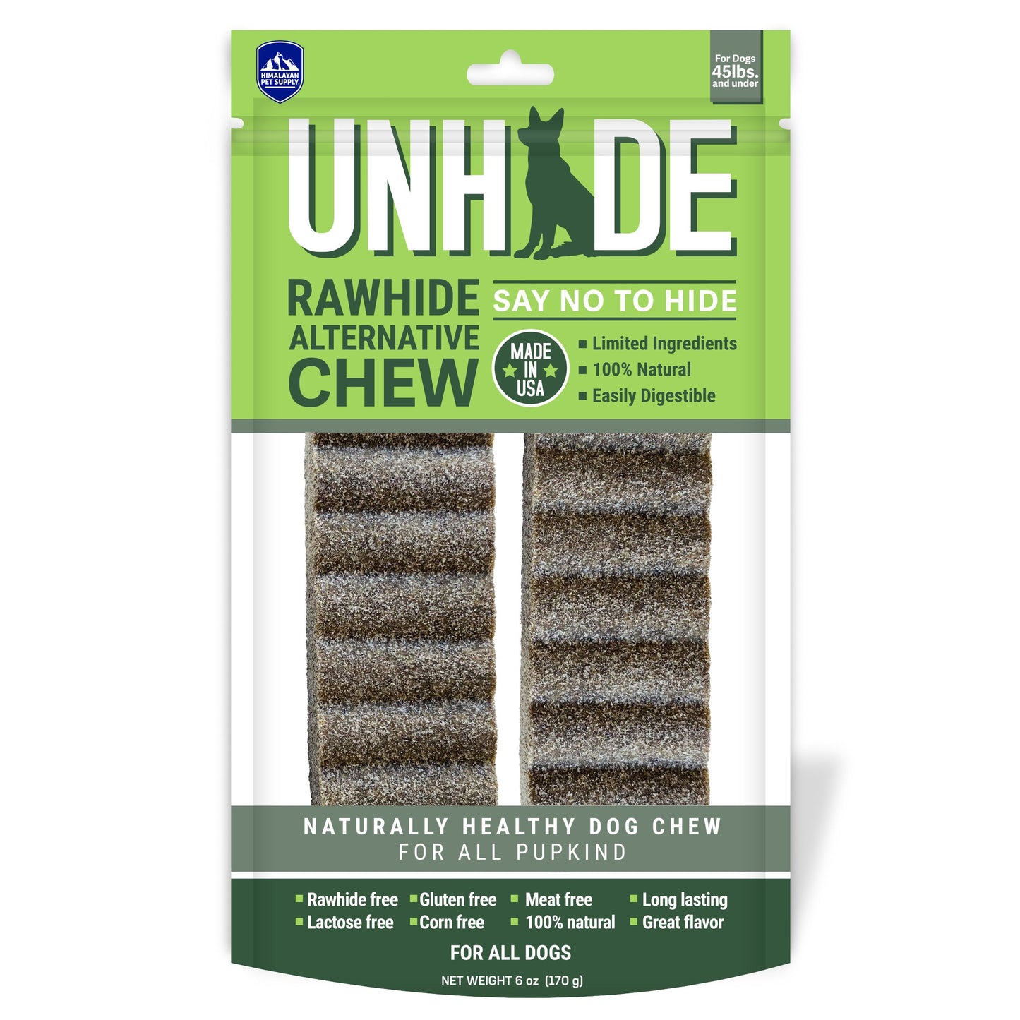 Unhide Rawhide Alternative Chew Medium Dog 2pk, 6-oz