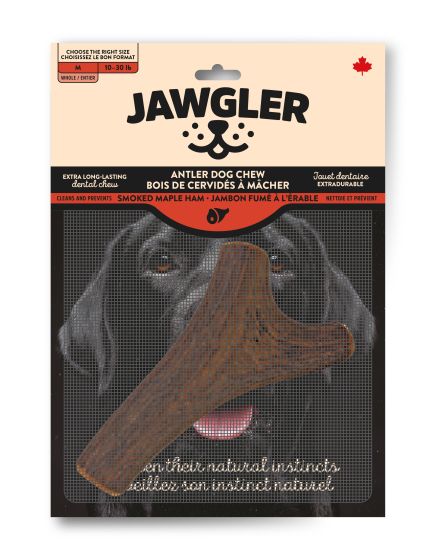 Jawgler Antler Dog Chew, Whole Smoked Ham, Medium