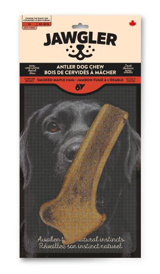Jawgler Antler Dog Chew, Split Smoked Ham, X-Large