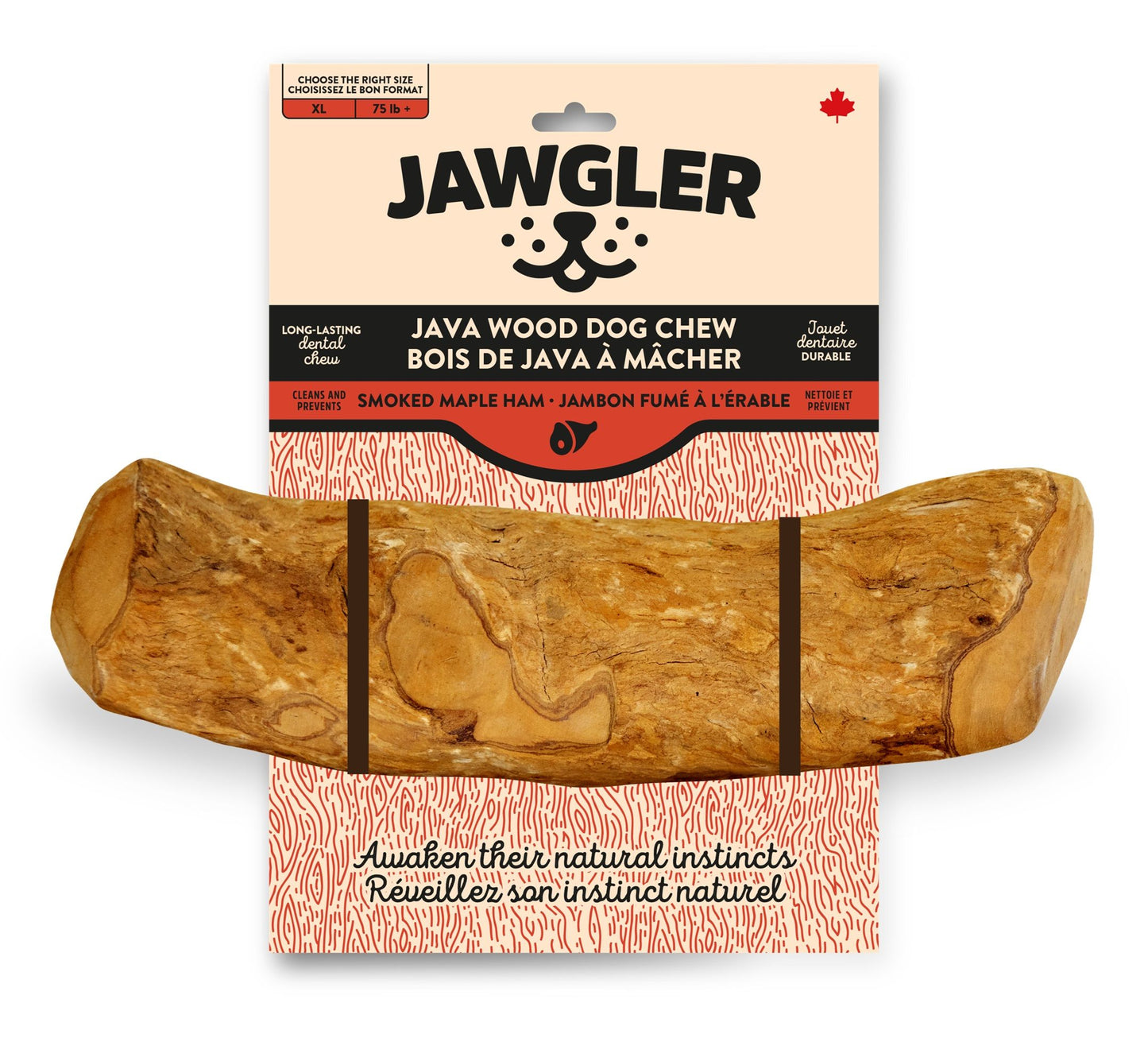 Jawgler Java Wood Dog Chew, Smoked Ham, X-Large