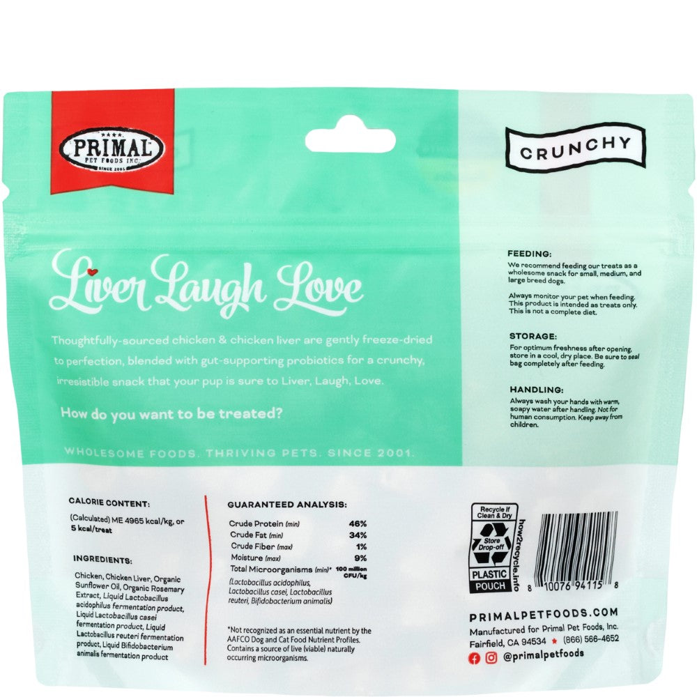 Primal Liver, Laugh, Love Simply Chicken Freeze-Dried Dog Treats, 1.5-oz (Size: 1.5-oz)