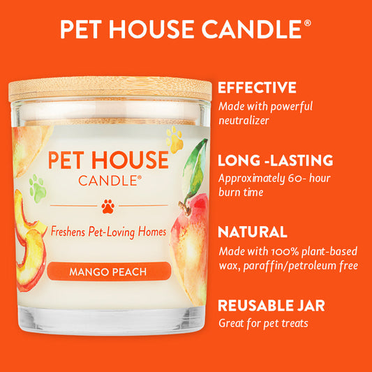 Pet House - Mango Peach Candle, 9oz